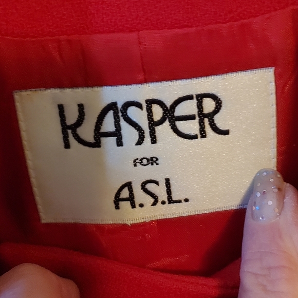 ☃️ Kasper for ASL Red Blazer - Picture 3 of 5